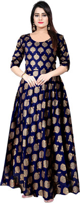 MUDRIKA Flared/A-line Gown(Blue)