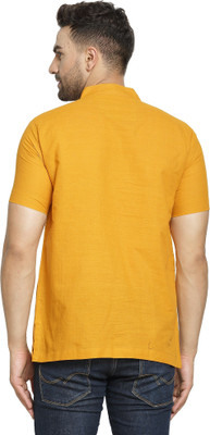 Sayesha Men Solid Flared Kurta(Yellow)