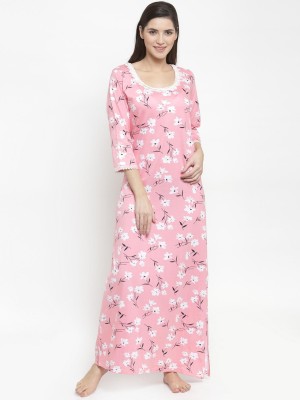 Claura Women Nighty(Pink)