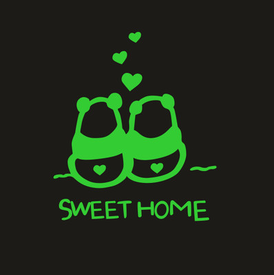 DreamKraft 25 cm Glow in The Dark Sweet Home Radium Sticker Glow in the Dark Sticker(Pack of 1)