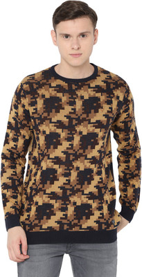 Allen Solly Geometric Print Round Neck Casual Men Multicolor Sweater