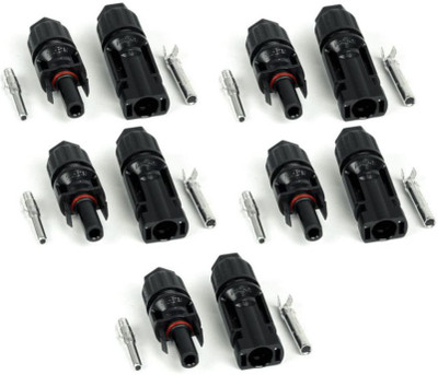 Texas Solar Pack of 5 5 MC4 Wire Connector(Black, Pack of 5)