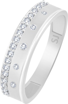 SUKAI JEWELS Multi Solitaire Band Alloy, Brass Cubic Zirconia Rhodium Plated Ring