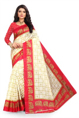 SVB Sarees Printed Mysore Art Silk Saree(Multicolor)