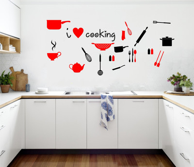 Decal O Decal 55 cm ' I Love Cooking ' Kids Nursery Wall Stickers Self Adhesive Sticker(Pack of 1)