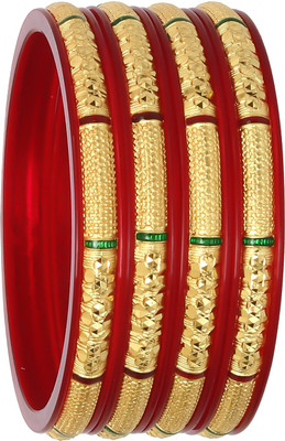 Barrfy Collections Plastic Gold-plated Bangle Set(Pack of 4)