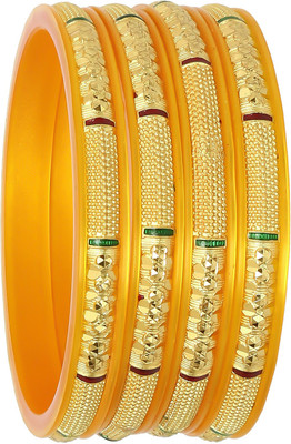 Barrfy Collections Plastic Gold-plated Bangle Set(Pack of 4)