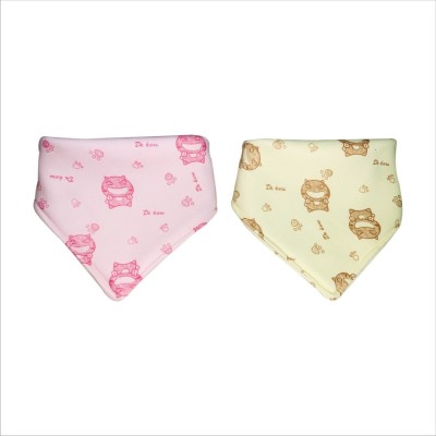 Chinmay Kids Baby Bibs Two Layered, Quick Dry, Cute Prints Reinforced(Yellow, Pink)