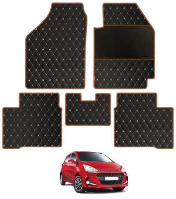 elegant Leatherite Standard Mat For  Hyundai Grand i10(Black, Orange)