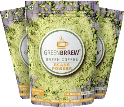 GreenBrrew Organic Green Coffee Beans Powder for Weight Loss (Pack of 3), Instant Coffee(3 x 200 g, Green Coffee Flavoured)