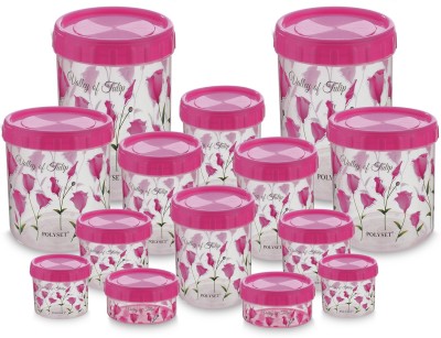 POLYSET Twisty-Valley of Tulip  - 8440 ml Plastic Grocery Container(Pack of 14, Pink)
