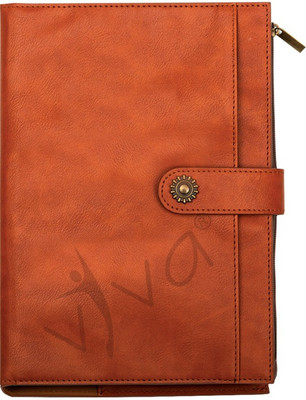 Viva Global Viva Zoom 80 GSM with 192 Pages Including 12 Planner Pages and Utility Zipper Pocket on Back Side A5 Notebook Ruled 192 Pages(Tan)