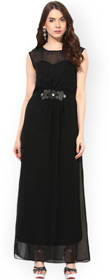 HARPA Women Maxi Black Full Length Dress