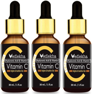 Vedlekha Vitamin C Face Serum For Skin Brightening, Skin Toning & Anti Ageing -30ML-Packof-3-Bottle-(90 ml)