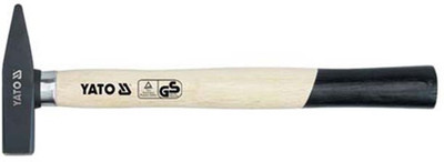 YATO YT-4508 High Quality Wooden Handle Machinist Hammer YT-450-Forged carbon steel Head hardened and Tempered Speciality Hammer(1 kg)