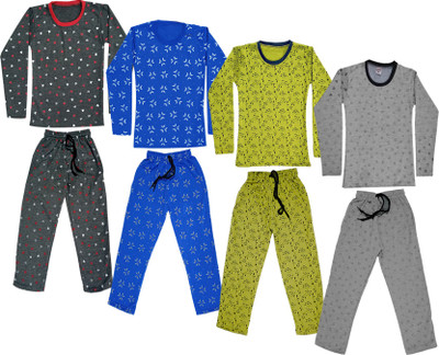 KAVYA Boys & Girls Casual T-shirt Track Pants(Grey)