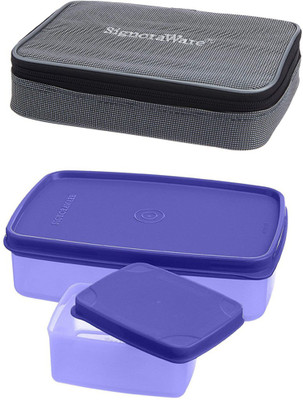 Signoraware Air Tight and Spill Proof With Bag 2 Containers Lunch Box(1000 ml)