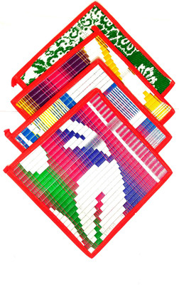 F K Industries Plastic Chatai Mat(Multicolor, Large, Pack of 4)