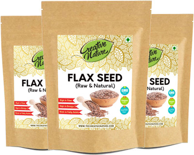 Creative Nature 3 Combo Pack of Flax Seed | Alsi - Linum Usitatissimum With Omega 3 and Anti Oxidant (100 Gram Each Pack) Raw Seed Seed(100 per packet)