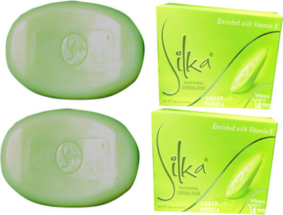 SILKA SKIN FAIRNESS PAPAYA SOAP , SKIN BRIGHTENING SOAP(2 x 67.5 g)