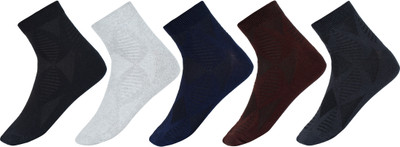 SIDEWOK Men Printed Mid-Calf/Crew(Pack of 5)
