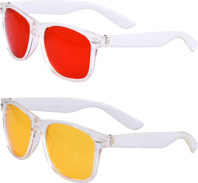 Amora Wayfarer Sunglasses(Red, Yellow)