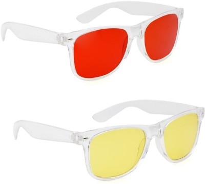 PETER JONES Wayfarer Sunglasses(For Men & Women, Red, Yellow)