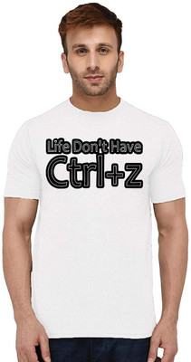 Aseria Printed Men Round Neck White T-Shirt