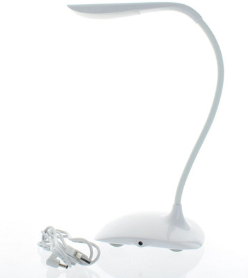 Sonani International Flexible Spine with Touch Sensitive Button Table Lamp Study Lamp(23.3 cm, White)