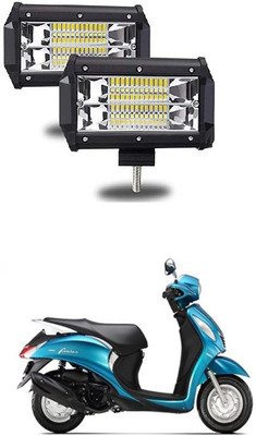 PRTEK LED 72 Watt 5 Inch Spot Beam Lamp 2 Pcs White Universal 132 Fog Lamp Motorbike LED for Yamaha (12 V, 72 W)(Fascino, Pack of 2)