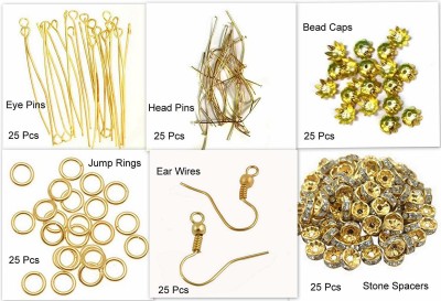 AN Sunshine Jewellery Making Bangle, Jhumka, Earring, Silk Jewellery Making Kit Gold (150 Pcs)
