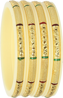 Barrfy Collections Plastic Gold-plated Bangle Set(Pack of 4)