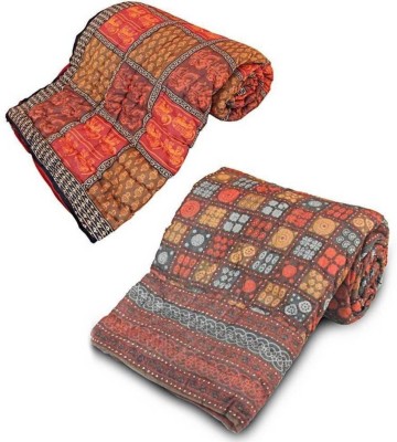 Indcrown Self Design Single Comforter for  AC Room(Cotton, Multicolor)