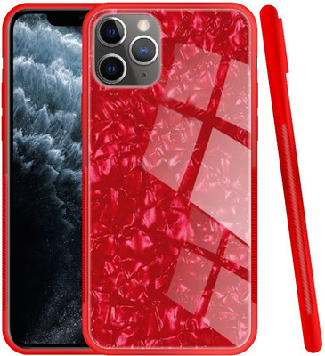 CASE CREATION Back Cover for Apple iPhone 11 Pro Max Marble Glass Case Durable Cover(Red, 3D Case, Pack of: 1)