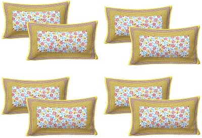 AJ Home Cotton Pillows Cover(Pack of 8, 69 cm*43 cm, Yellow)