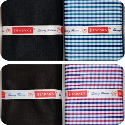 JHABAK'S Polycotton Solid, Checkered Shirt & Trouser Fabric