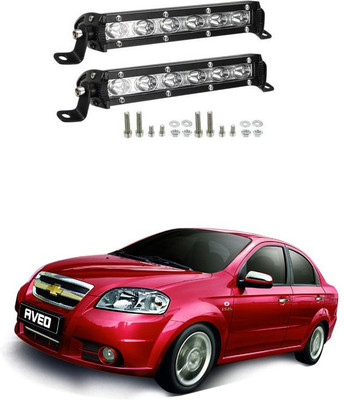 PRTEK Led Bar/Fog Light/Work Light Bar 6 LED 18 Watt 7 Inch Spot Beam 2 Pcs Universa Car & Bike 332 Fog Lamp Car LED for Chevrolet (12 V, 18 W)(Aveo, Pack of 2)