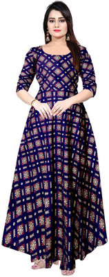 MUDRIKA Flared/A-line Gown(Blue)