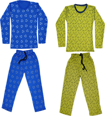 Indistar Girls Casual T-shirt Track Pants(Light Green)