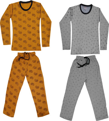 KAVYA Girls Casual T-shirt Track Pants(Grey)