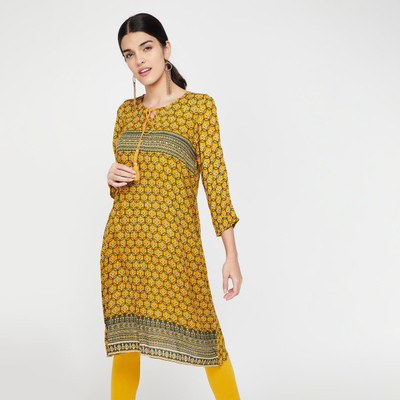 Lifestyle - Melange Women Printed A-line Kurta(Brown)
