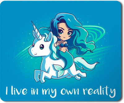 feeling hub i live in my own reality cartoon printed (rubber) mouse pad Non Slip Base Mousepad(Multicolor)