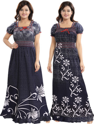 Mallinath Women Nighty Set(Multicolor)