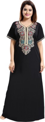 Lovira Women Nighty(Black)