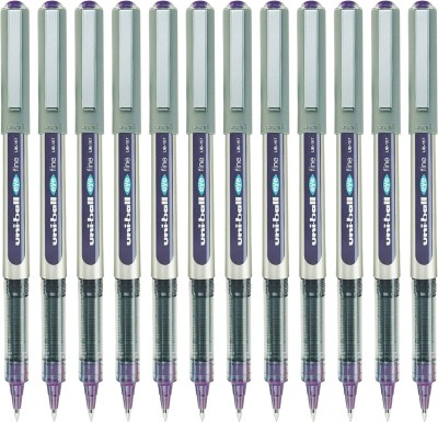 uni-ball Eye UB 157 | Tip Size 0.7 mm | Comfortable Grip | For School & Office Use | Roller Ball Pen(Pack of 12, Violet)