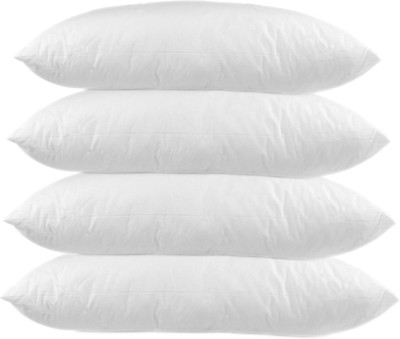Soft Touch Polyester Fibre Solid Sleeping Pillow Pack of 4(White)
