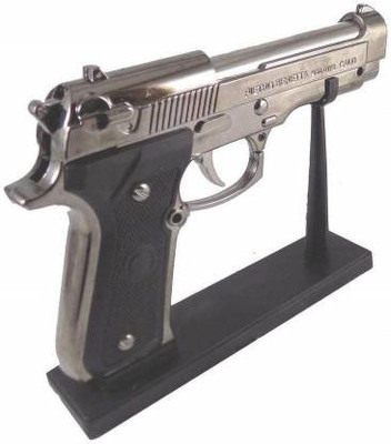 Dynamic Mart Big Size Mouser Gun Shaped Refillable Cigratte Lighter With Stand Pocket Lighter PIA INTERNATIONAL FIRST QUALITY 9MM GUN SHAPE Pocket Lighter(Silver)