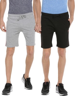 Force NXT Solid Men Black, Grey Casual Shorts