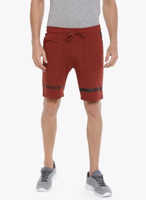 Force NXT Solid Men Red Bermuda Shorts