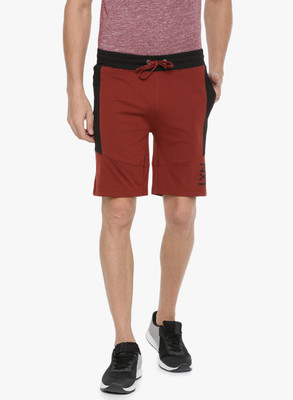 Force NXT Solid Men Red Bermuda Shorts
